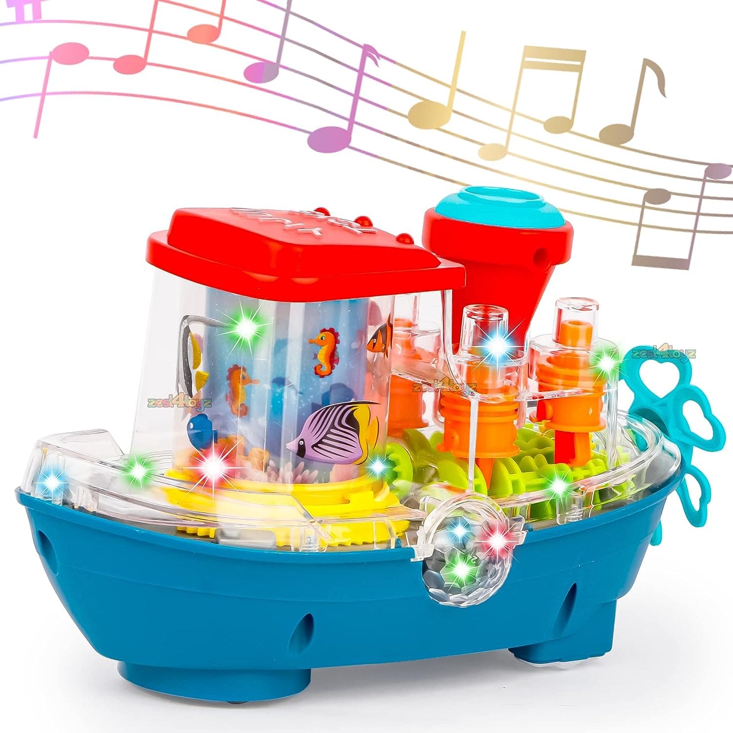 Gear Land Ship, Musical Toy Boat with Colorful Light, Transparent Rotatable Concept Boat, Underwater World Cruise Ship Toy For Kid, Battery Operated Toy Boat with Rotating Fishing Lamp Toy, Children's Toy Boat Gear Land Ship, Musical Toy Boat with Colorful Light, Transparent Rotatable Concept Boat, Underwater World Cruise Ship Toy For Kid, Battery Operated Toy Boat with Rotating Fishing Lamp Toy, Children's Toy Boat